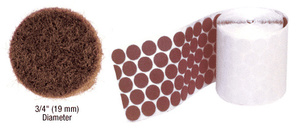 CRL Brown 3/4" x 1/16" Felt Glass Protectors