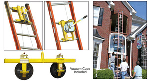 CRL Yellow Wood's Ladder Lifter with Two W4950 8" Vacuum Cups