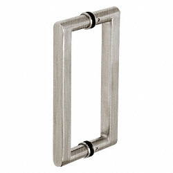 CRL Brushed Stainless 18" Glass Mounted Square Back-to-Back Pull Handle