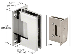 CRL Polished Chrome Victoria Series Wall Mount Full Back Plate Hinge