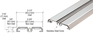 CRL Polished Stainless Steel Sliding Door Bottom Rolling Track