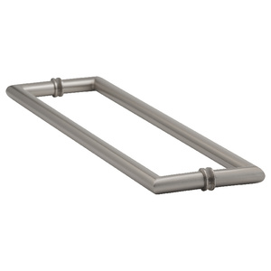 Brushed Nickel 18" Mitered Back to Back Towel Bars with Washers