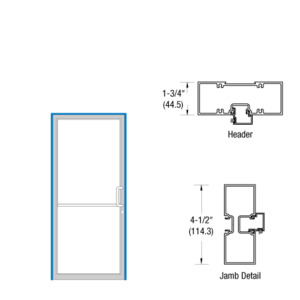 CRL-U.S. Aluminum 1-3/4" x 4-1/2" Bronze Black Anodized Tubular Up and Over Right Hand Single Door Frame