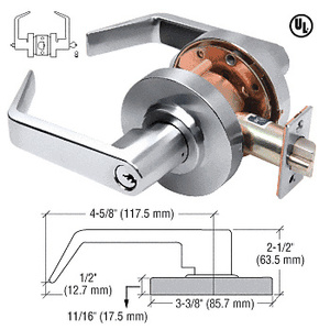 CRL Polished Chrome Heavy-Duty Grade 1 Lever Locksets Entrance - Schlage® 6-Pin