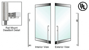 CRL-Blumcraft® Polished Stainless Right Hand Reverse Rail Mount Keyed Access 'K' Exterior Bottom Securing Deadbolt Handle