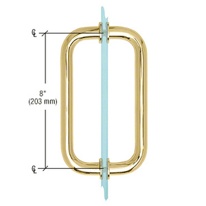 CRL Polished Brass 8" BM Series Tubular Back-to-Back Pull Handle