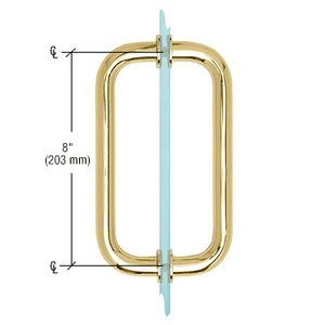 CRL Polished Brass 8" BM Series Tubular Back-to-Back Pull Handle