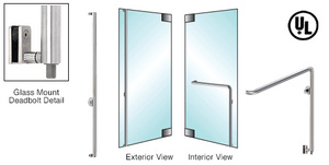 CRL-Blumcraft® Brushed Stainless Right Hand Glass Mount Cylinder/Thumbturn 'F' Exterior Bottom Securing Deadbolt Handle