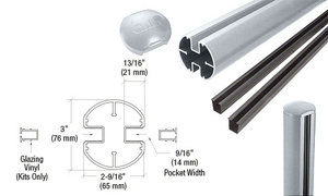 RL Mill 3" Diameter Round 180 Degree 36" Center Post Kit