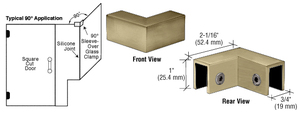 CRL Brushed Bronze 90 Degree "Sleeve Over" Glass Clamp