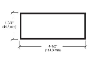 CRL-U.S. Aluminum Rectangular Tube 4.5" x 1.75" x 0.094", Clear Anodized Class 1 - 24'-2"