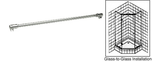 CRL Polished Nickel 39" Sleeve-Over Glass-To-Glass Support Bar for 3/8" to 1/2" Thick Glass