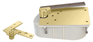 Rixson® Polished Brass 27 Series Right Hand 3/4" Offset 90º Selective Hold Open Floor Mounted Closer - Complete Package