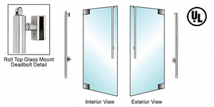 CRL-Blumcraft® Brushed Stainless Right Hand Roll Top Glass Mount Cylinder/Thumbturn "JS" Exterior Top Securing Deadbolt Handle