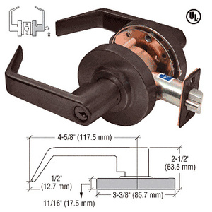 CRL Heavy-Duty Oil Rubbed Bronze Grade 1 Lever Locksets Storeroom - Schlage® 6-Pin