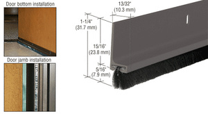 CRL Medium Bronze Painted Finned Door Sweep - 144"