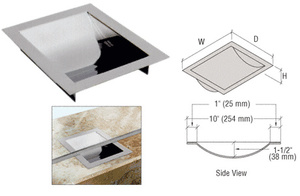 CRL Polished Stainless Steel 16" Wide x 10" Deep x 1-9/16" High Standard Drop-In Deal Tray