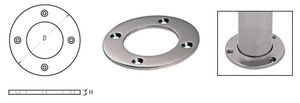 CRL Brushed Stainless Round Base Plate  for 2" Round Tubing