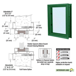 CRL KYNAR® Painted (Specify) Aluminum Clamp-On Frame Interior Glazed Vision Window