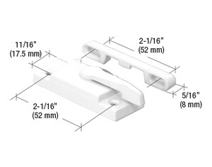 CRL White Sash Lock and Keeper with 2-1/16" Holes and without Lugs