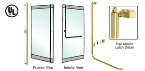 CRL-Blumcraft® Satin Brass Left Hand Reverse Rail Mount Keyed Access "F" Exterior, Top Securing Panic Handle