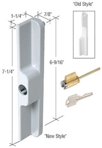 CRL White Sliding Glass Outside Pull with Cylinder