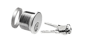 CRL Polished Stainless Keyed Cylinder for Center Lock with Deadlatch