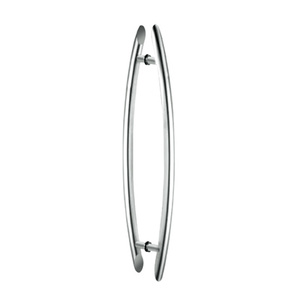 CRL Polished Stainless 18" Glass Mounted Crescent End-Mount Back-to-Back Pull Handle