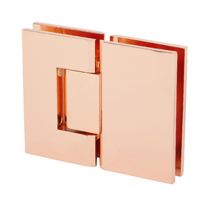 CRL Polished Copper Geneva 180 Series 180 Degree Glass-to-Glass Standard Hinge