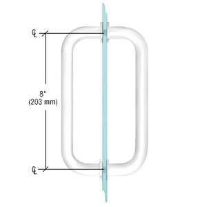 CRL White 8" BM Series Tubular Back-to-Back Pull Handle