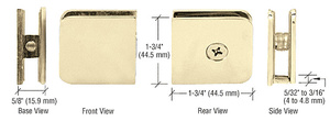 CRL Unlacquered Brass Traditional Style Fixed Panel U-Clamp