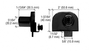 CRL Black Chrome Double Glass Door Lock - Randomly Keyed