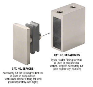 CRL Brushed Stainless Serenity Series Sliding Door 90 Degree Accessory Kit