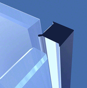 CRL Clear Glass Partition 90 Degree Solid Infill Corner Joint for 12mm Toughened Glass