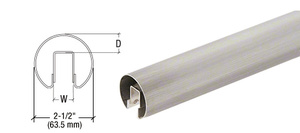 CRL Brushed Stainless 2-1/2" Premium Cap Rail for 1/2" Glass - 168"