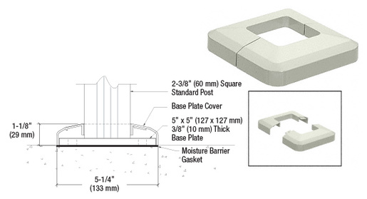 CRL Oyster White Base Plate Cover