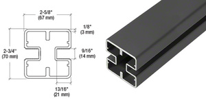 CRL Matte Black Heavy-Duty Windscreen Post Only - 60"