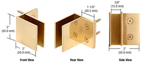 CRL Brass Wall Mount Square Mall Front Clamp