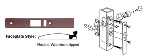 CRL Dark Bronze Radius Weather-stripped Faceplate for DL2140 Deadlatch Locks