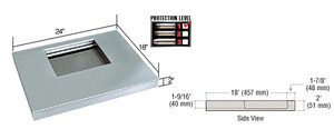 CRL Brushed Stainless 24" Wide x 18" Deep Level 1 Protection Stainless Steel Shelf with Deal Tray