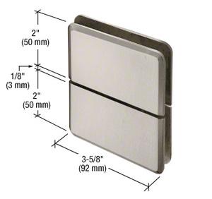CRL Brushed Nickel Prima 02 Series Glass-To-Glass Mount Hinge
