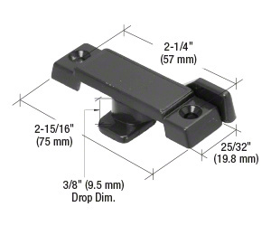 CRL Black Window Sash Lock with 2-1/4" Screw Holes for Krestmark Single Hung Windows