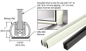 CRL Oyster White AWS 72" Bottom Rail Kit With Rigid Glazing Vinyl