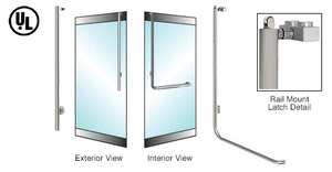 CRL-Blumcraft® Brushed Stainless Left Hand Reverse Rail Mount "JS" Key Access Handle for 5/8" Glass