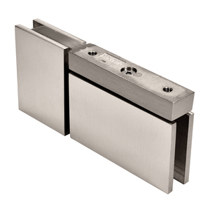 CRL Brushed Nickel Cardiff Top or Bottom Mount Pivot with Attached U-Clamp Hinge