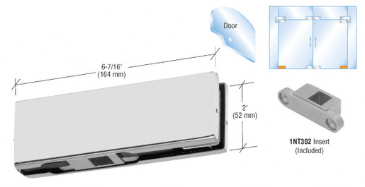 CRL Satin Anodized Bottom Door Patch With 1NT302 Insert