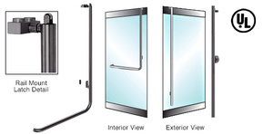 CRL-Blumcraft® Oil Rubbed Bronze Right Hand Reverse Rail Mount Keyed Access "FS" Exterior Balanced Door Panic Handle for 3/4" Glass