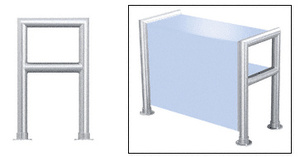CRL Polished Stainless Elegant 148 Series 1-1/2" Tubing Glass On Top, Shelf, and Front Only Sneeze Guard