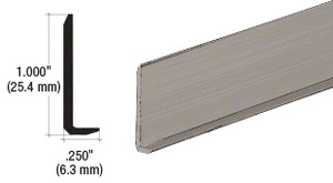 CRL Brushed Nickel Aluminum 1/4" L-Bar Extrusion