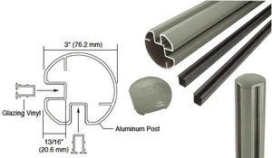 CRL Beige Gray AWS 3" Diameter Round 90 Degree 48" Corner Post Kit